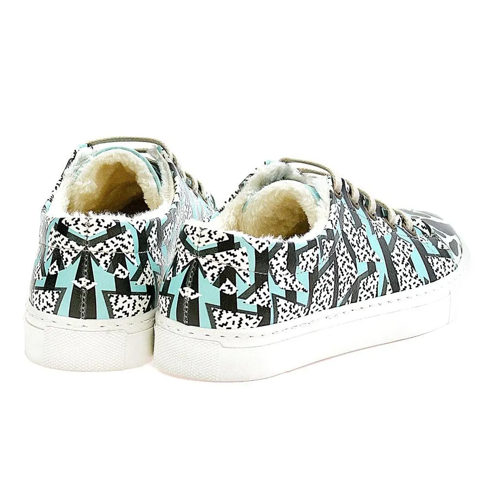 Black and Blue Pattern Sneaker Shoes WSPR114