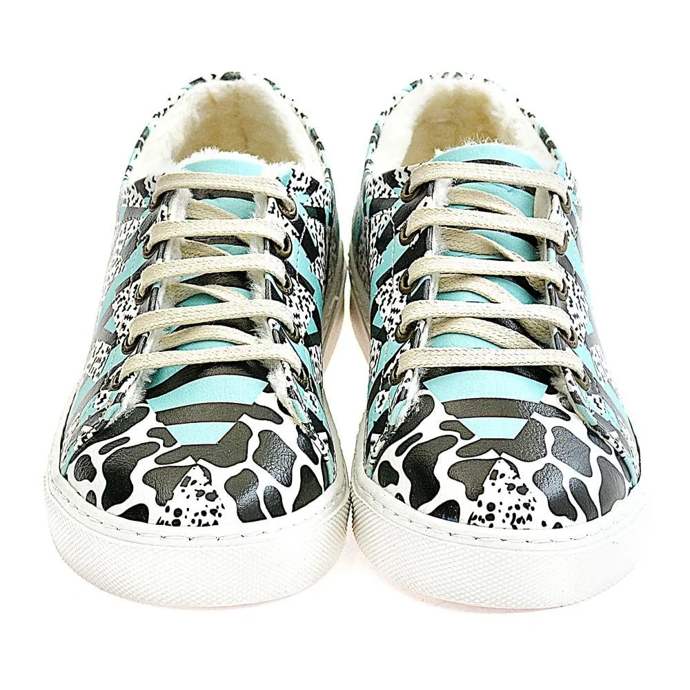 Black and Blue Pattern Sneaker Shoes WSPR114