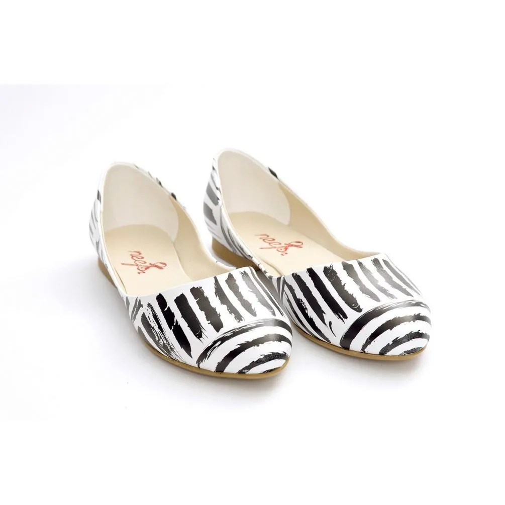 Black and White Ballerinas Shoes NSS351