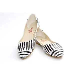 Black and White Ballerinas Shoes NSS351