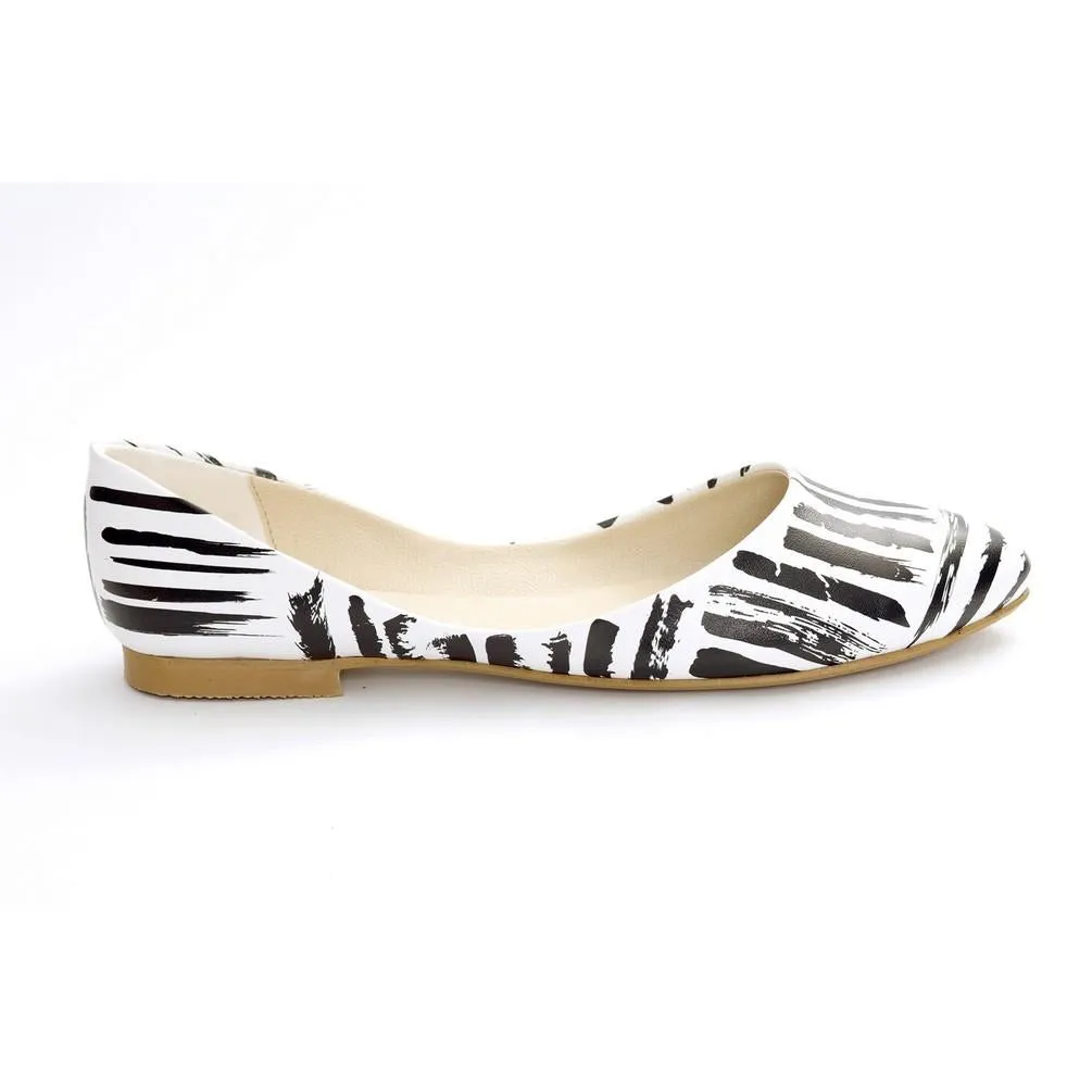 Black and White Ballerinas Shoes NSS351