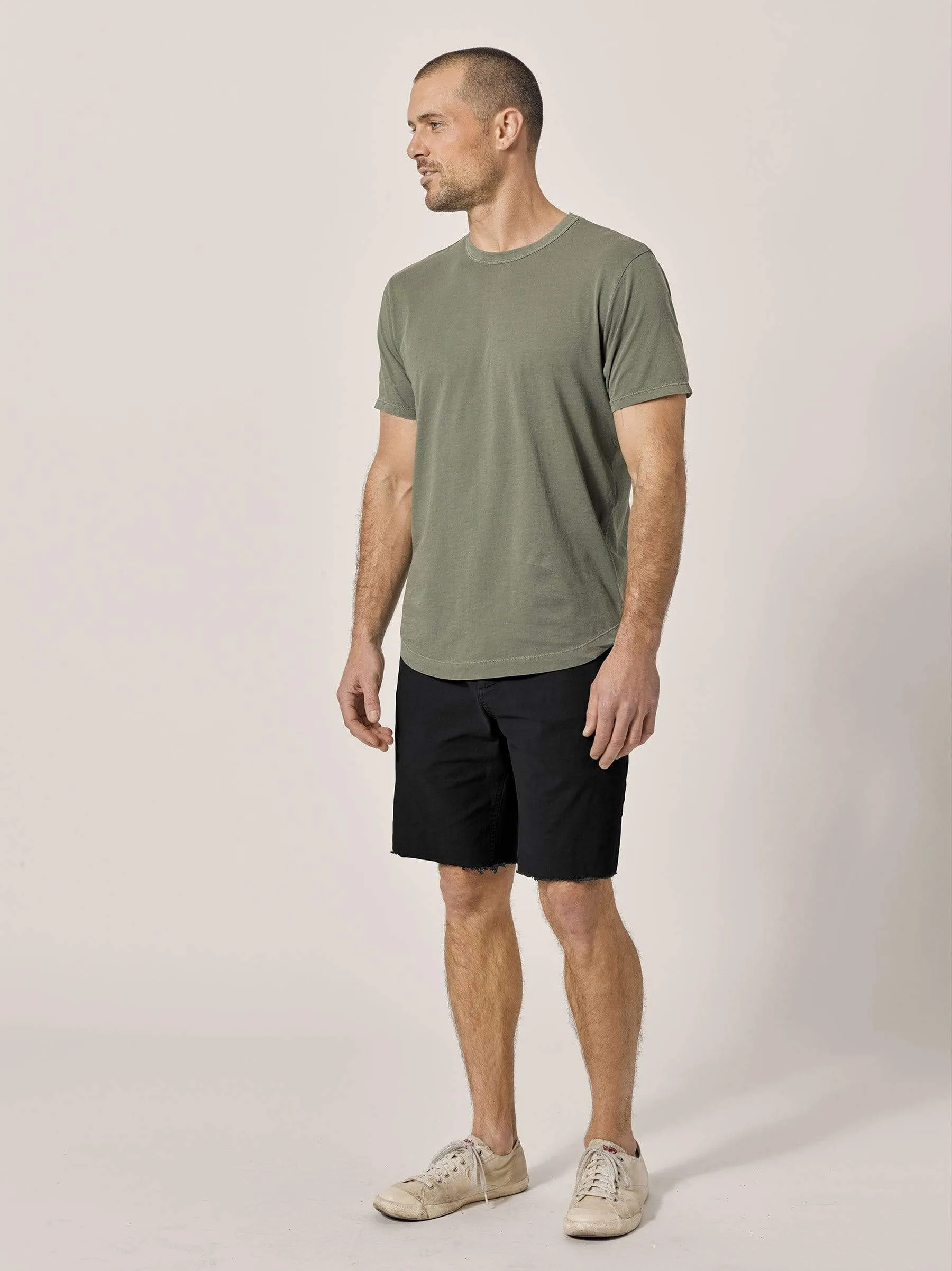 Black Broken Twill Short