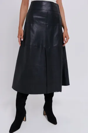 Black Leather Lucille Skirt