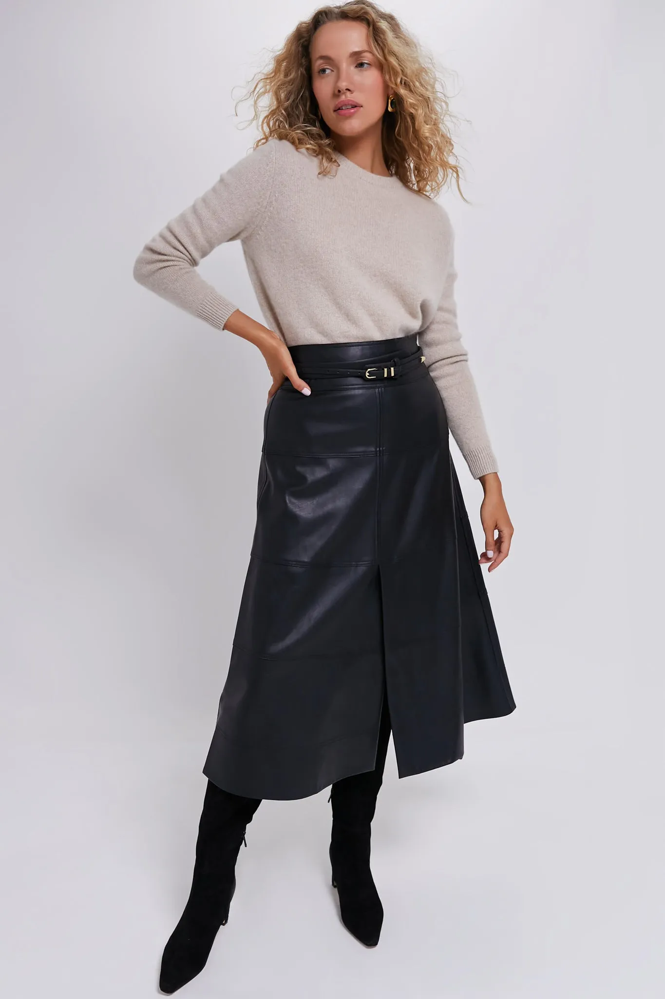 Black Leather Lucille Skirt