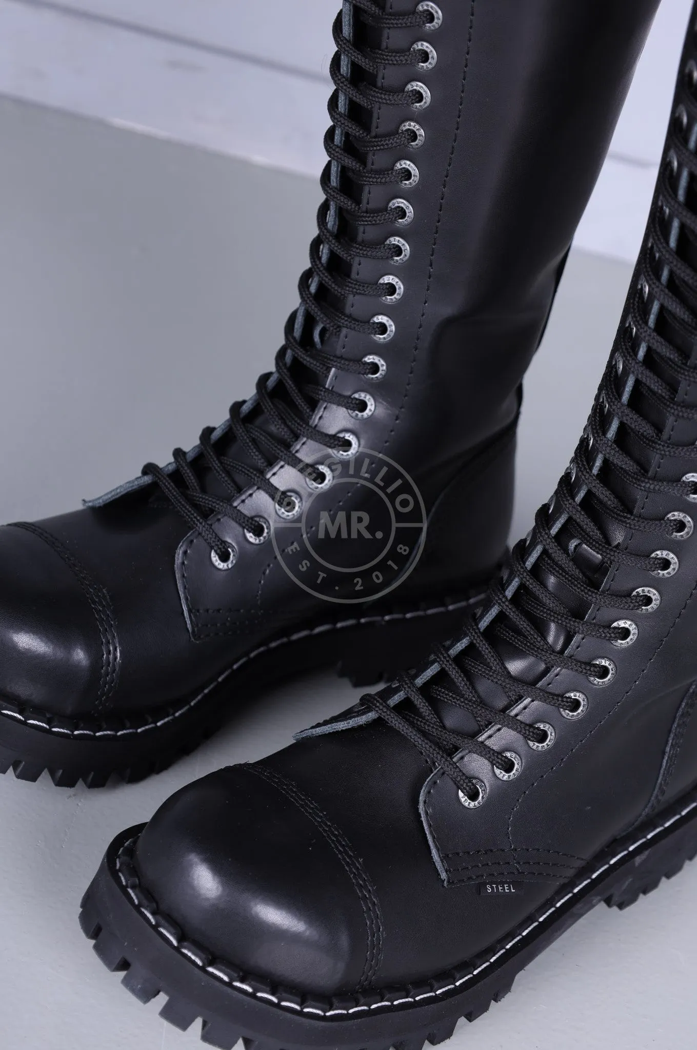 Black Steel Boots Skinhead Boots 20 hole