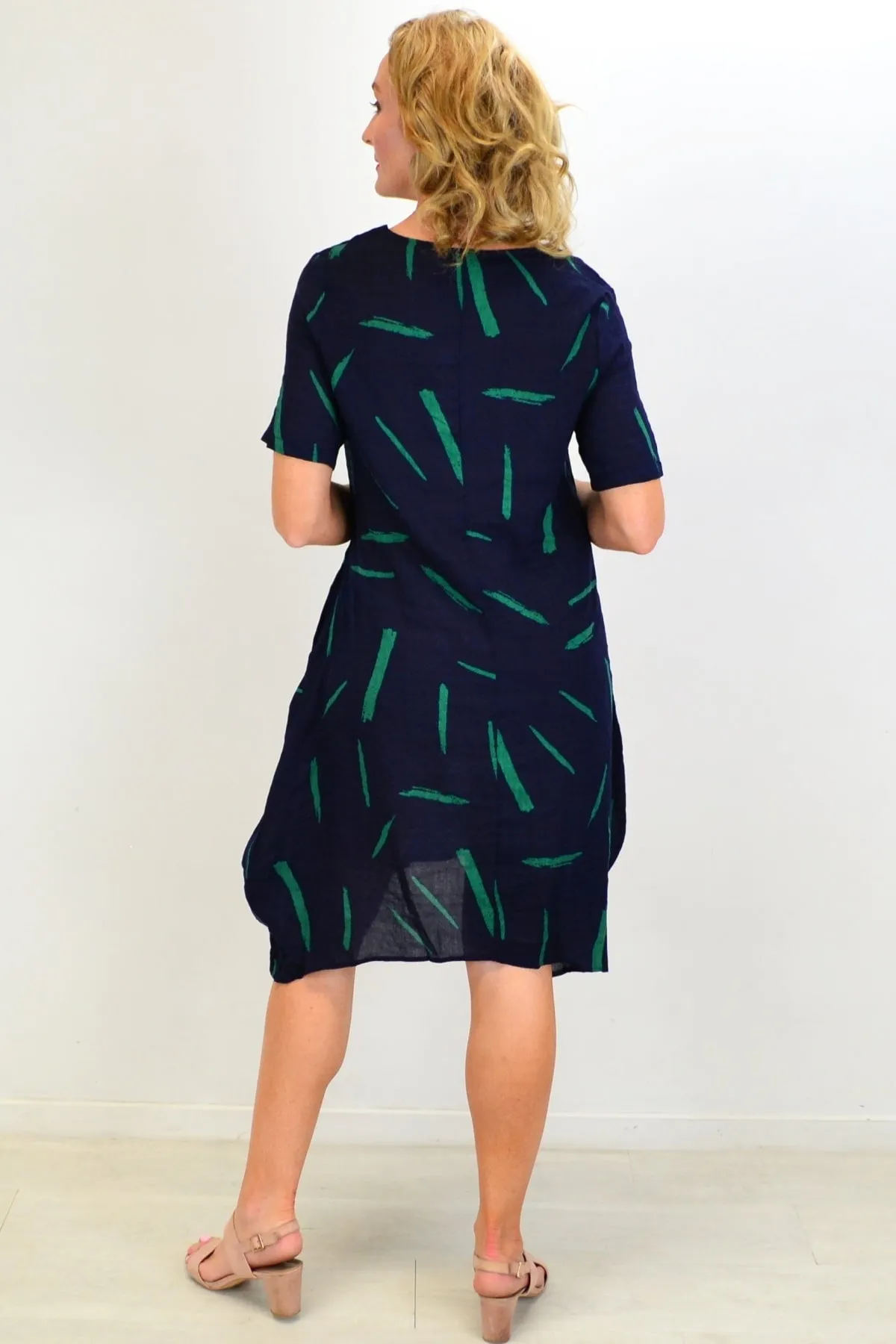 Blue Green Splash Tunic Dress