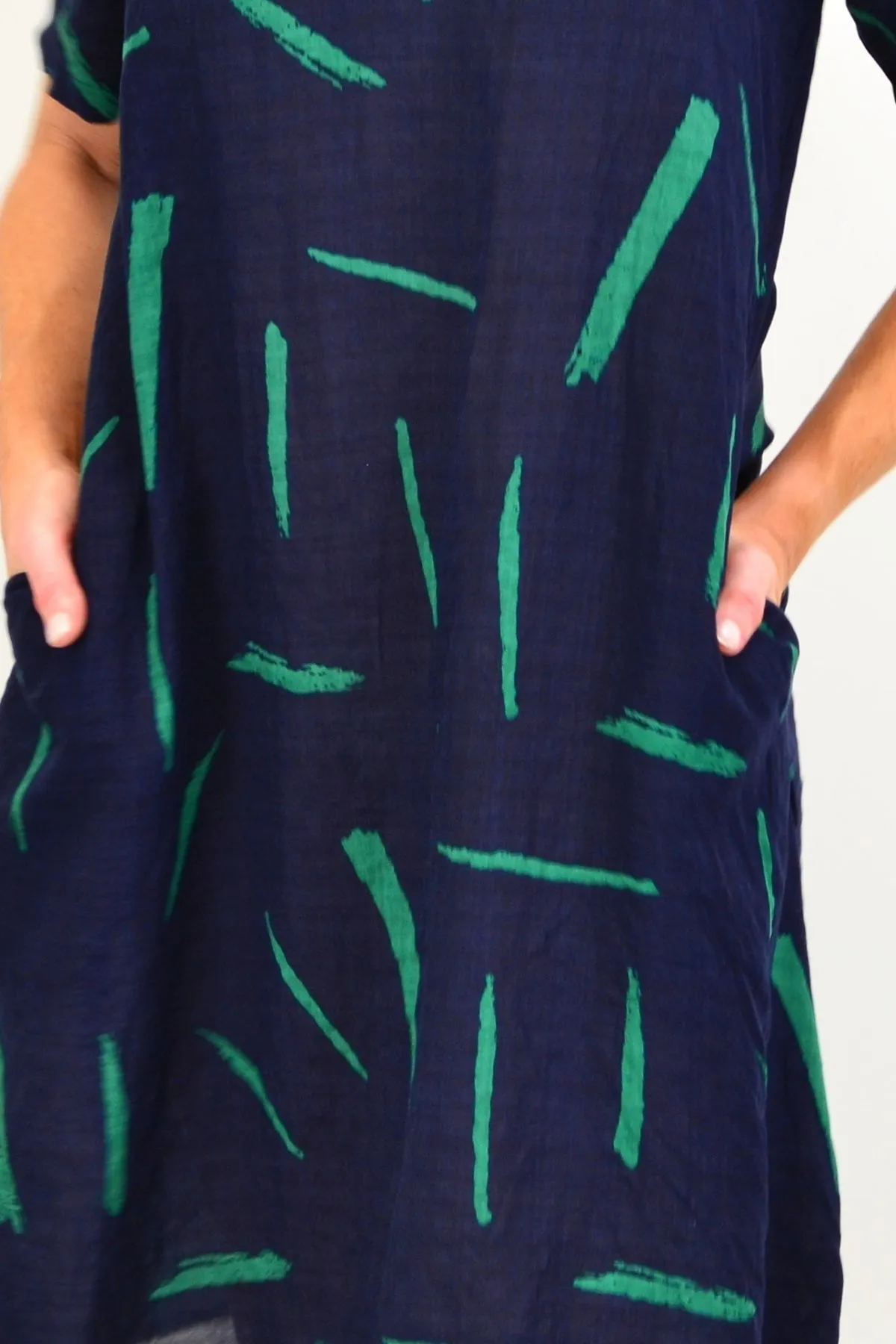 Blue Green Splash Tunic Dress