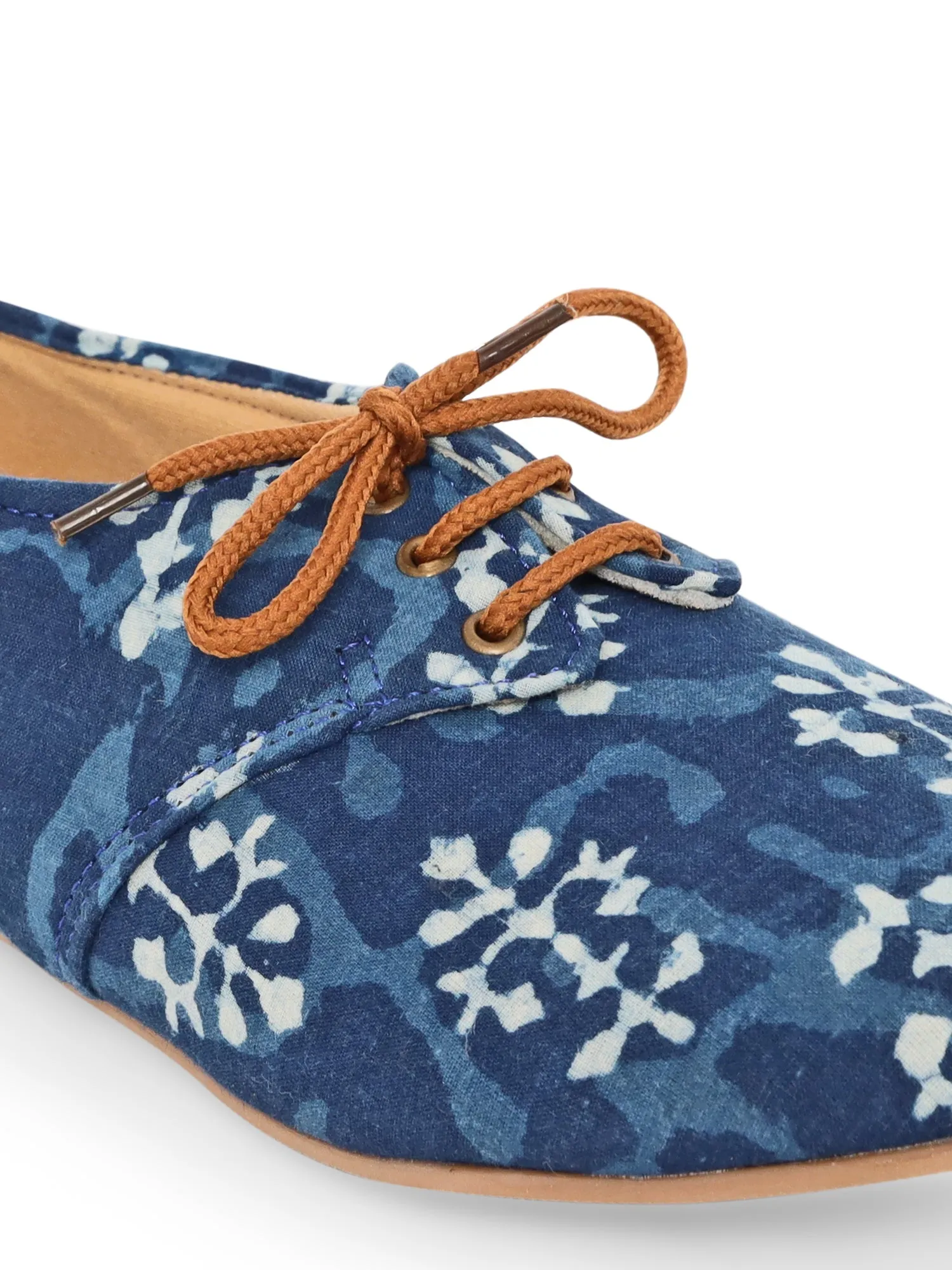 Blue Indigo Dabu Print Oxfords