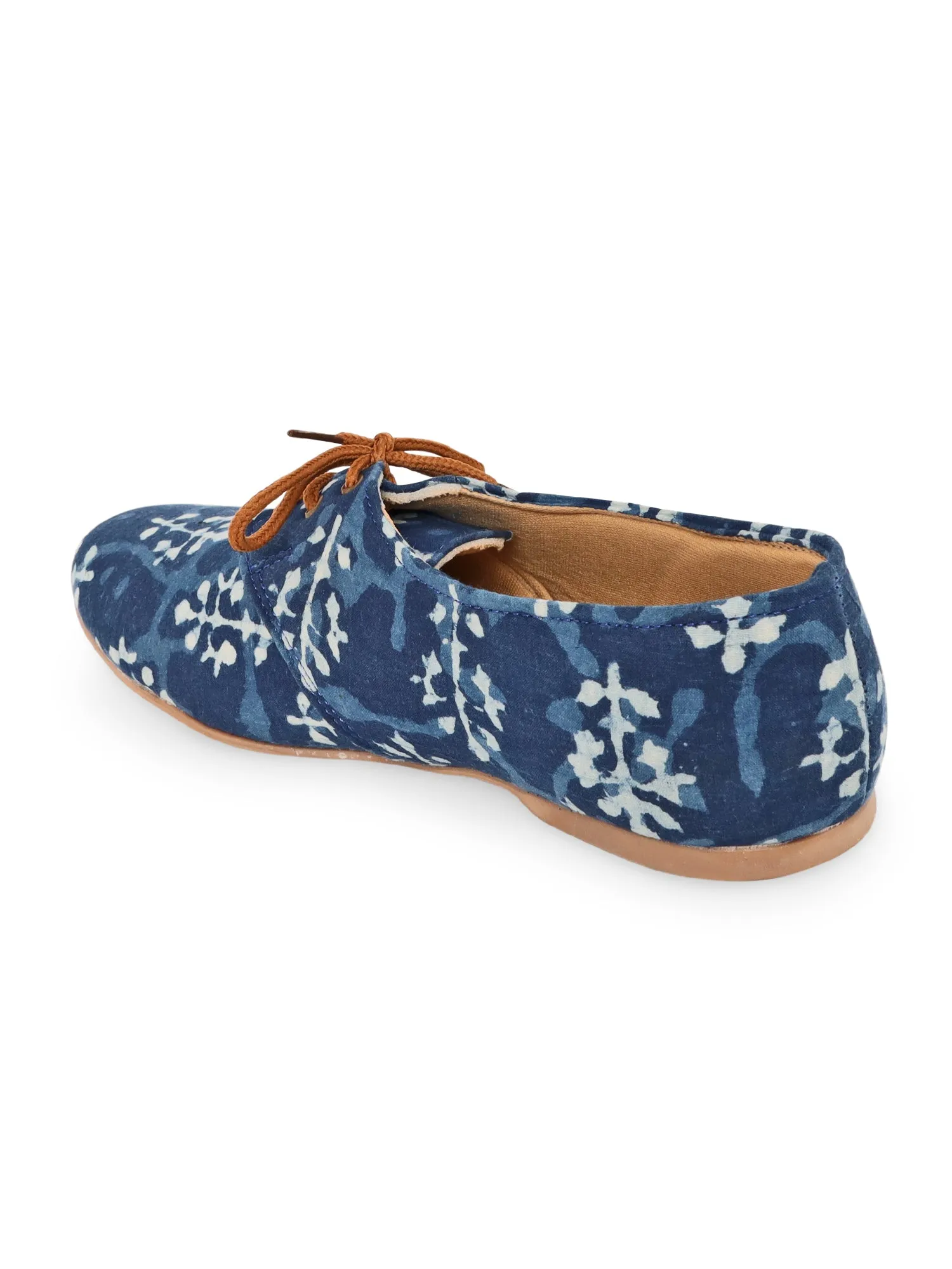 Blue Indigo Dabu Print Oxfords