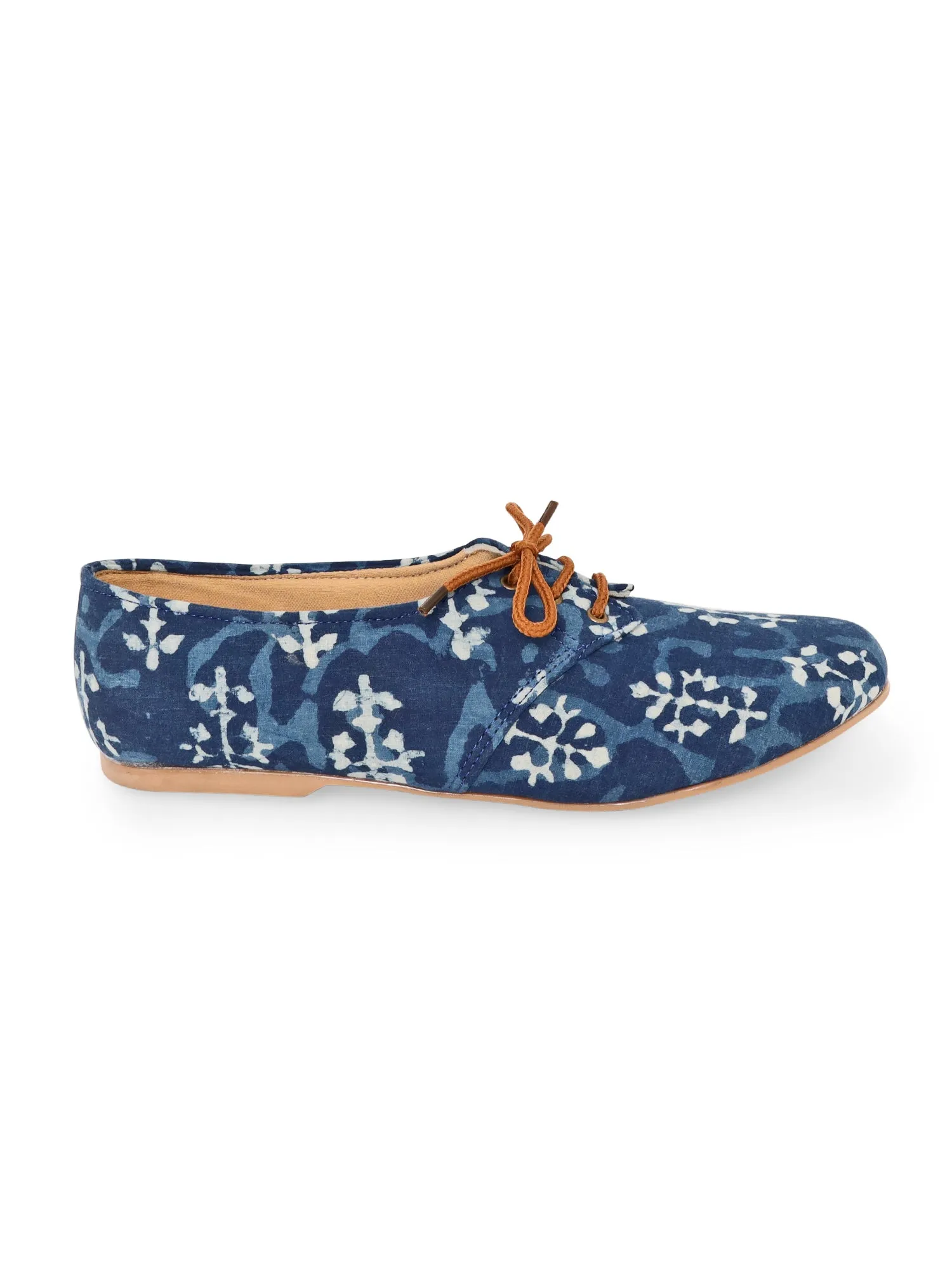 Blue Indigo Dabu Print Oxfords