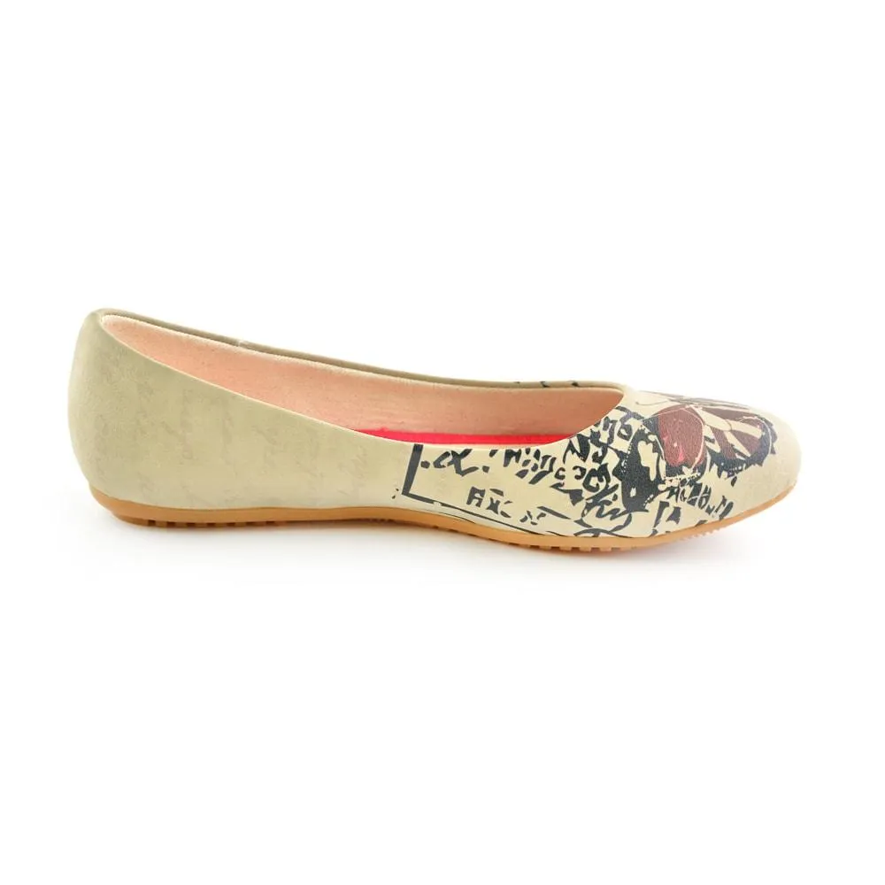 Bordeaux Butterfly Ballerinas Shoes 1060