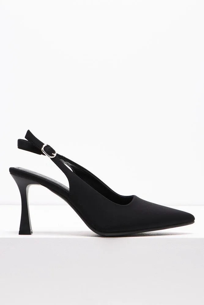 Buckle Slingback Court Shoe Black