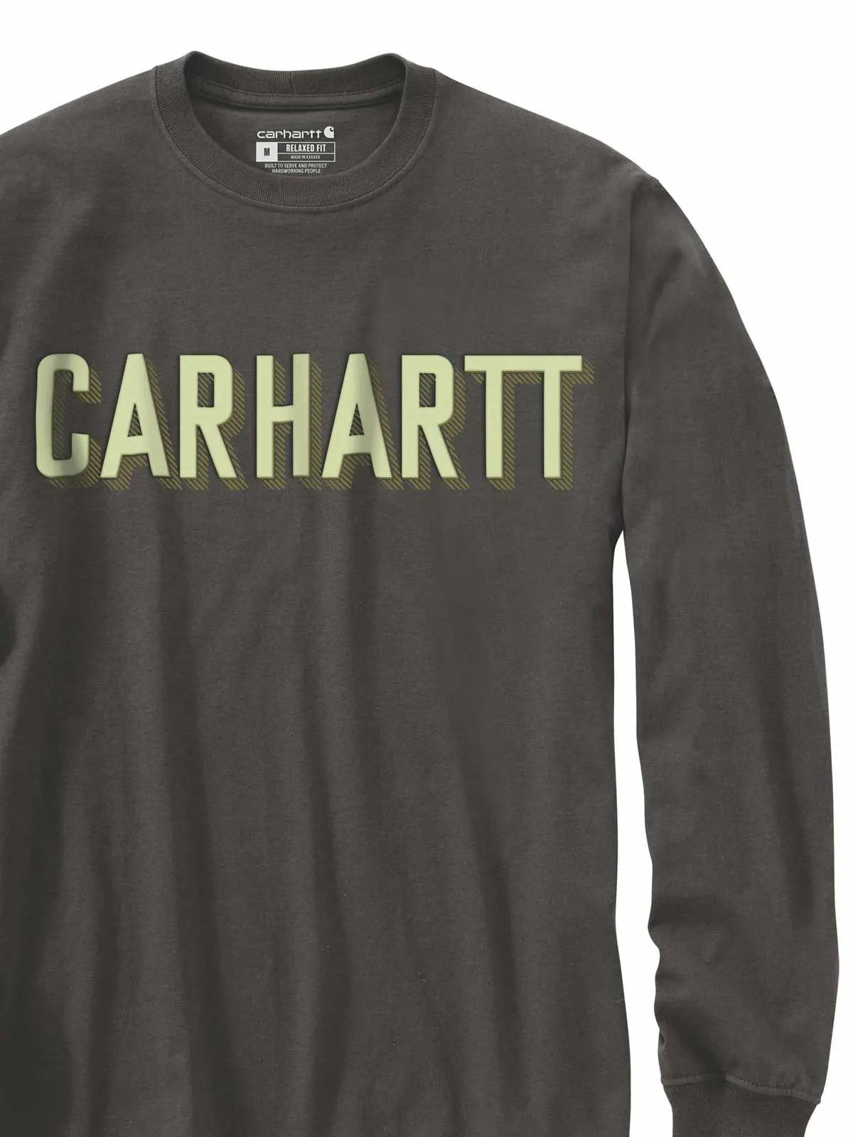 Carhartt&#x20;104891&#x20;Block&#x20;Logo&#x20;Graphic&#x20;T-shirt&#x20;Long&#x20;Sleeve