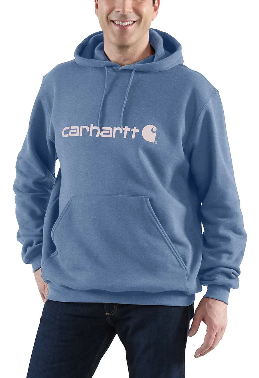 Carhartt&#x20;Hoodie&#x20;Logo&#x20;Loose&#x20;Fit&#x20;100074&#x20;-&#x20;Thundercloud&#x20;Heather