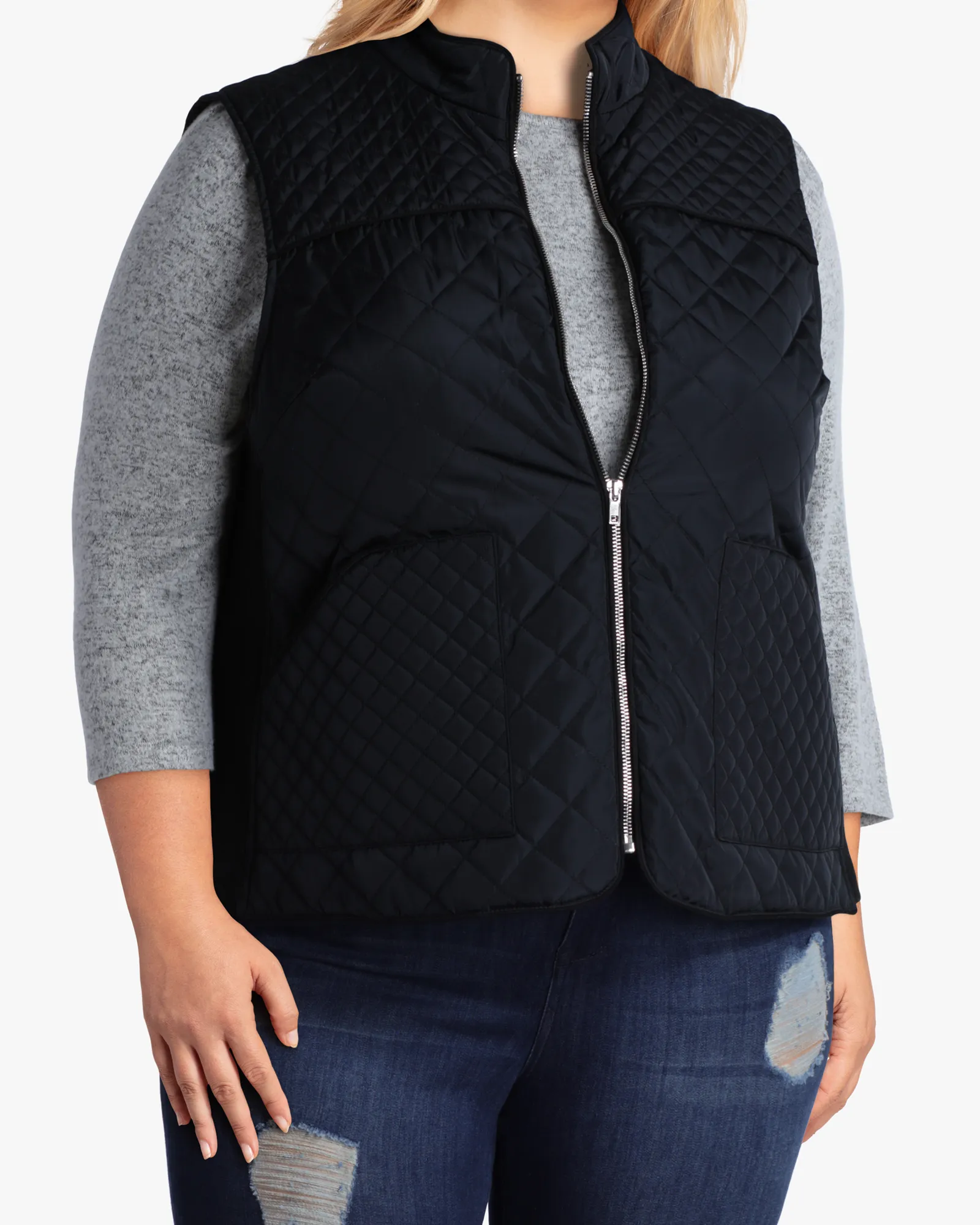 Cassandra Quilted Vest | Black