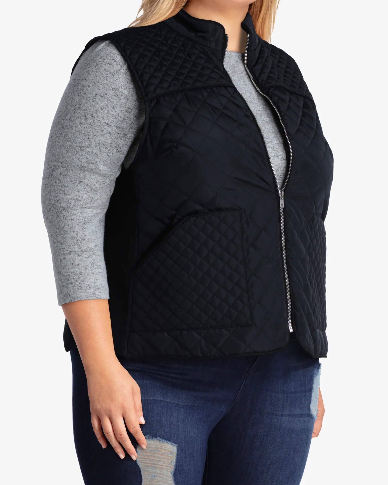 Cassandra Quilted Vest | Black