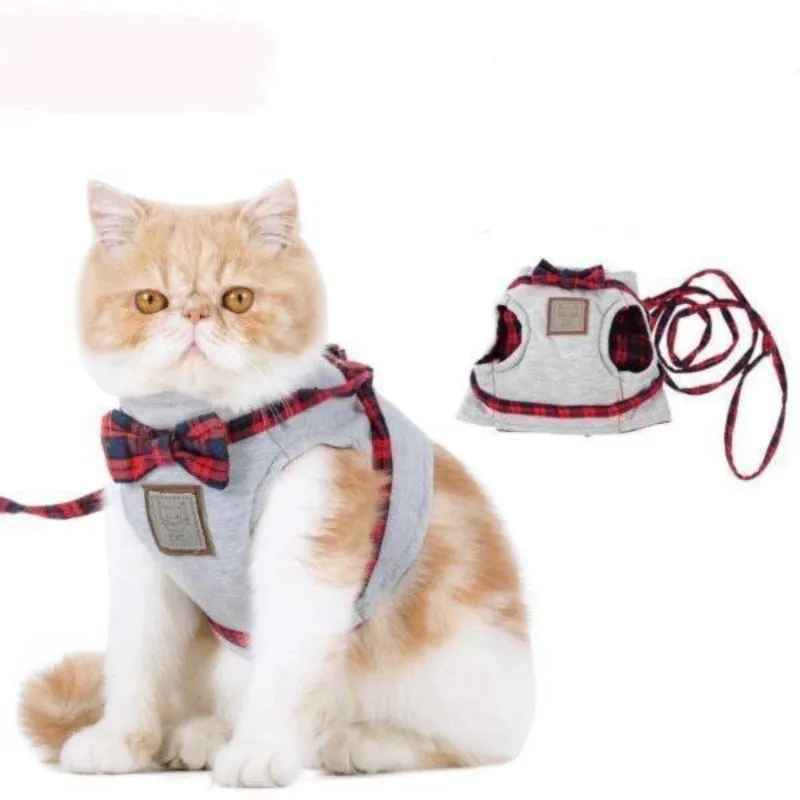 Cat Walking Vest Harness Adjustable Leash Cat Jacket