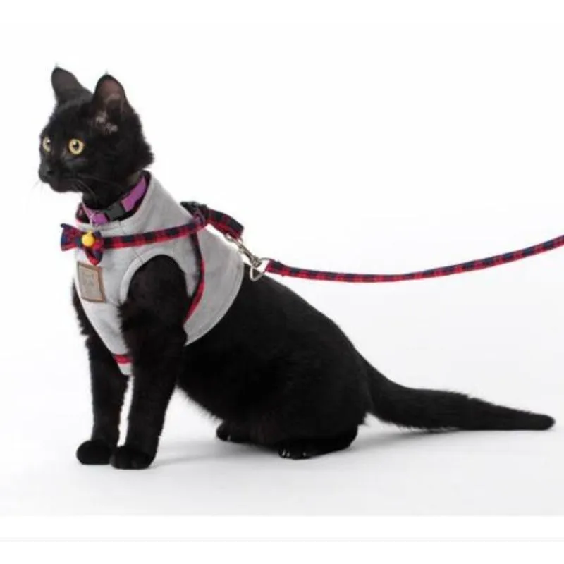 Cat Walking Vest Harness Adjustable Leash Cat Jacket