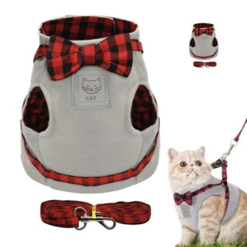 Cat Walking Vest Harness Adjustable Leash Cat Jacket