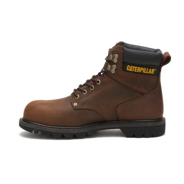 Caterpillar Steel Toe Work Boots Second Shift Dark Brown | P89586