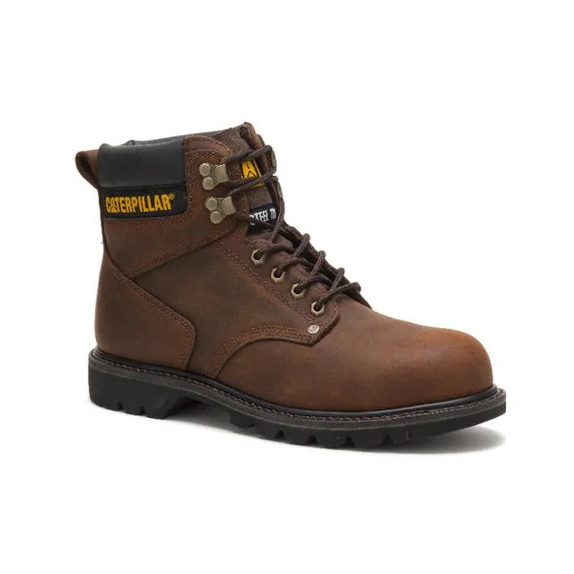 Caterpillar Steel Toe Work Boots Second Shift Dark Brown | P89586