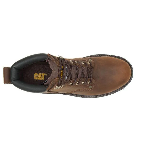 Caterpillar Steel Toe Work Boots Second Shift Dark Brown | P89586