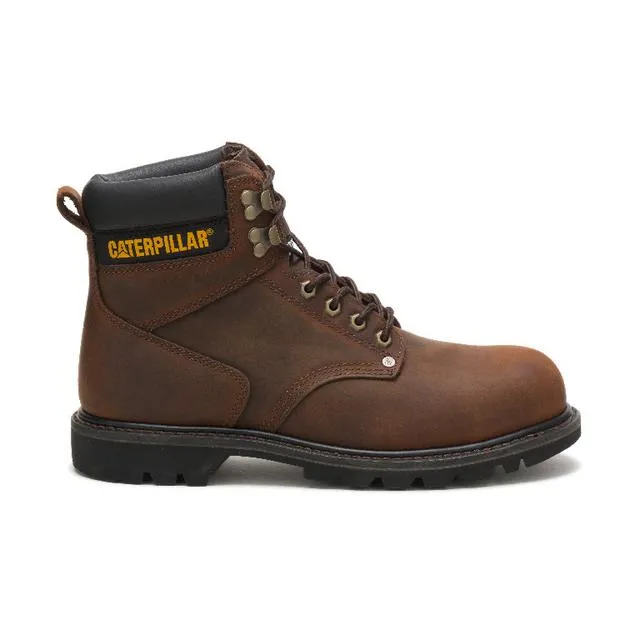 Caterpillar Steel Toe Work Boots Second Shift Dark Brown | P89586