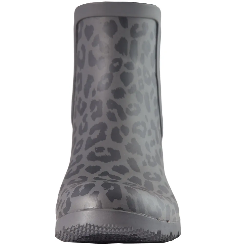 Chelsea Matte Gray Leopard Women's Rain Boots