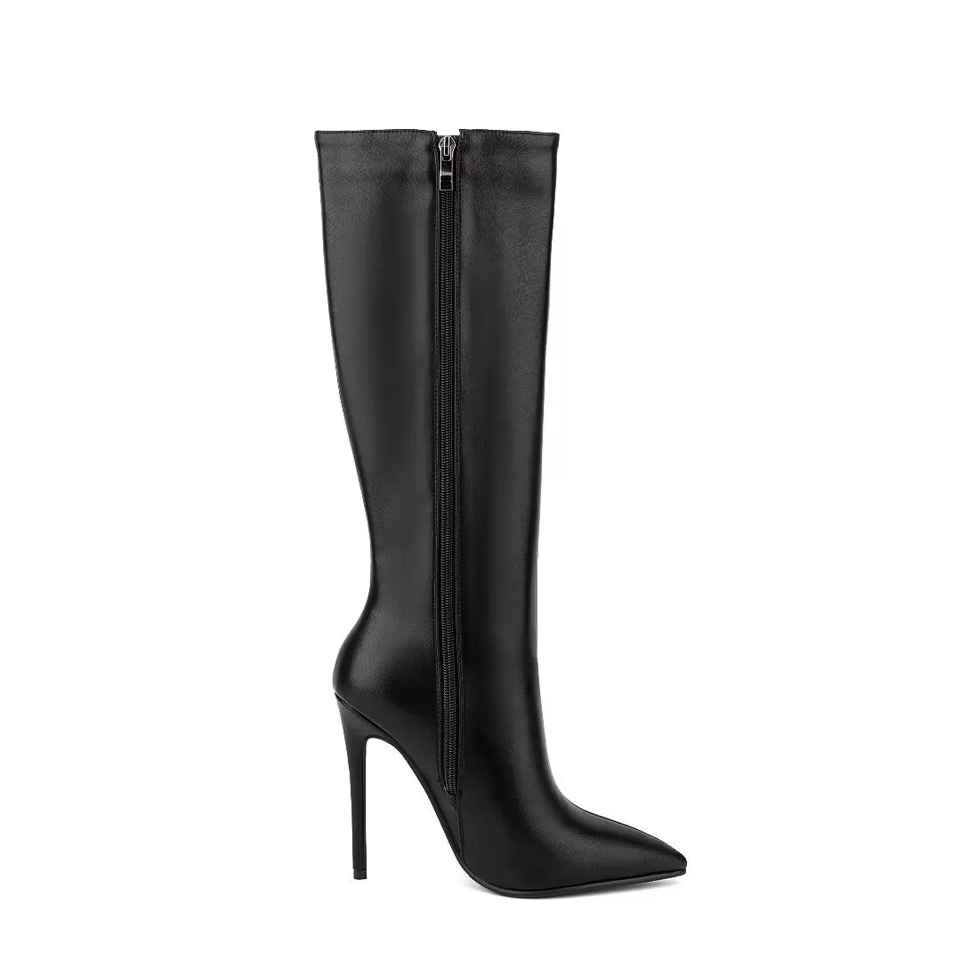 ChicHeel Classy Pointed Toe High Heeled Boots