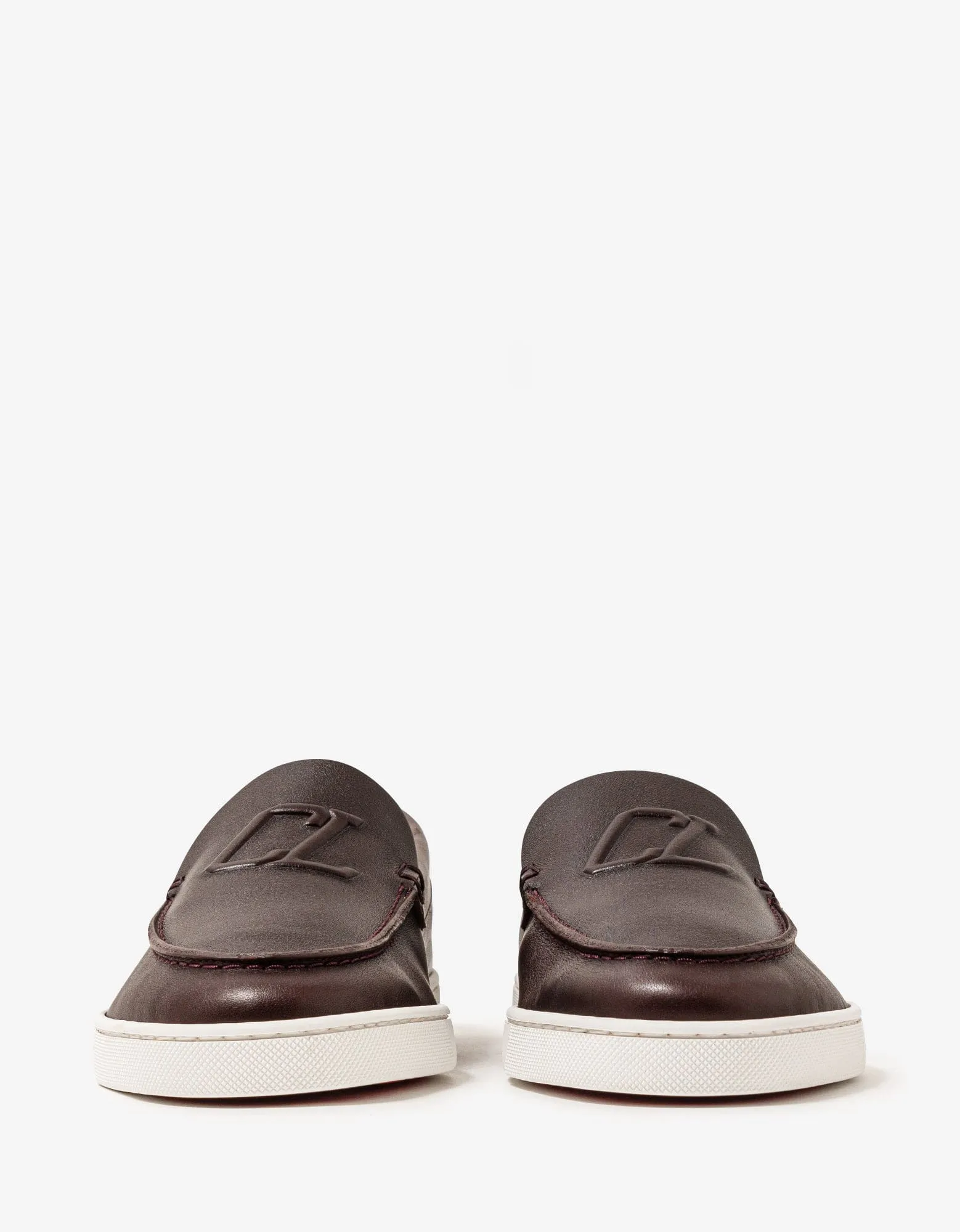 Christian Louboutin Varsiboat Brown Leather Boat Shoes -