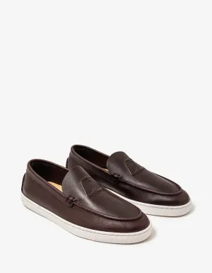 Christian Louboutin Varsiboat Brown Leather Boat Shoes -