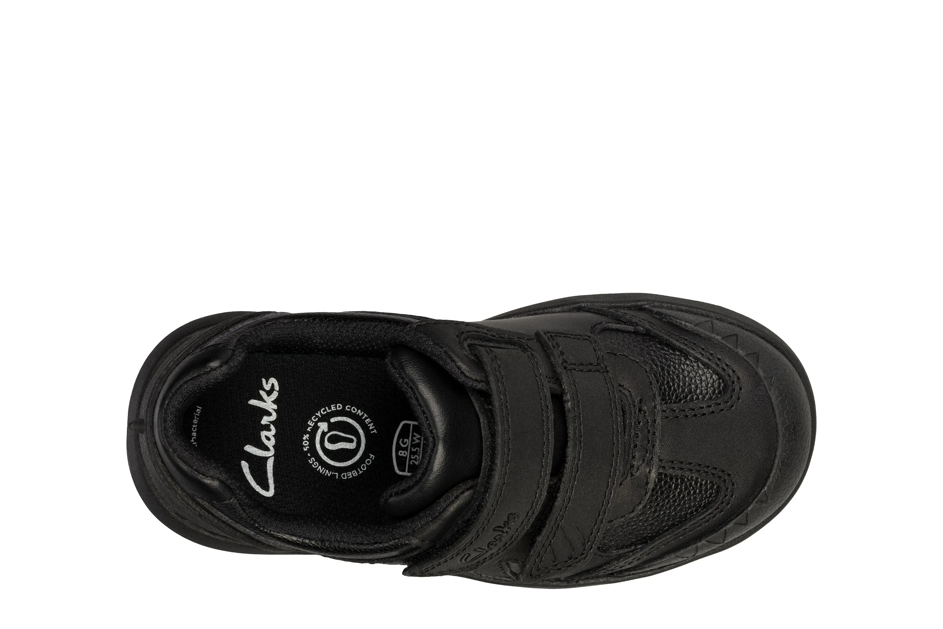 Clarks Rex Stride Boys Black School Shoe