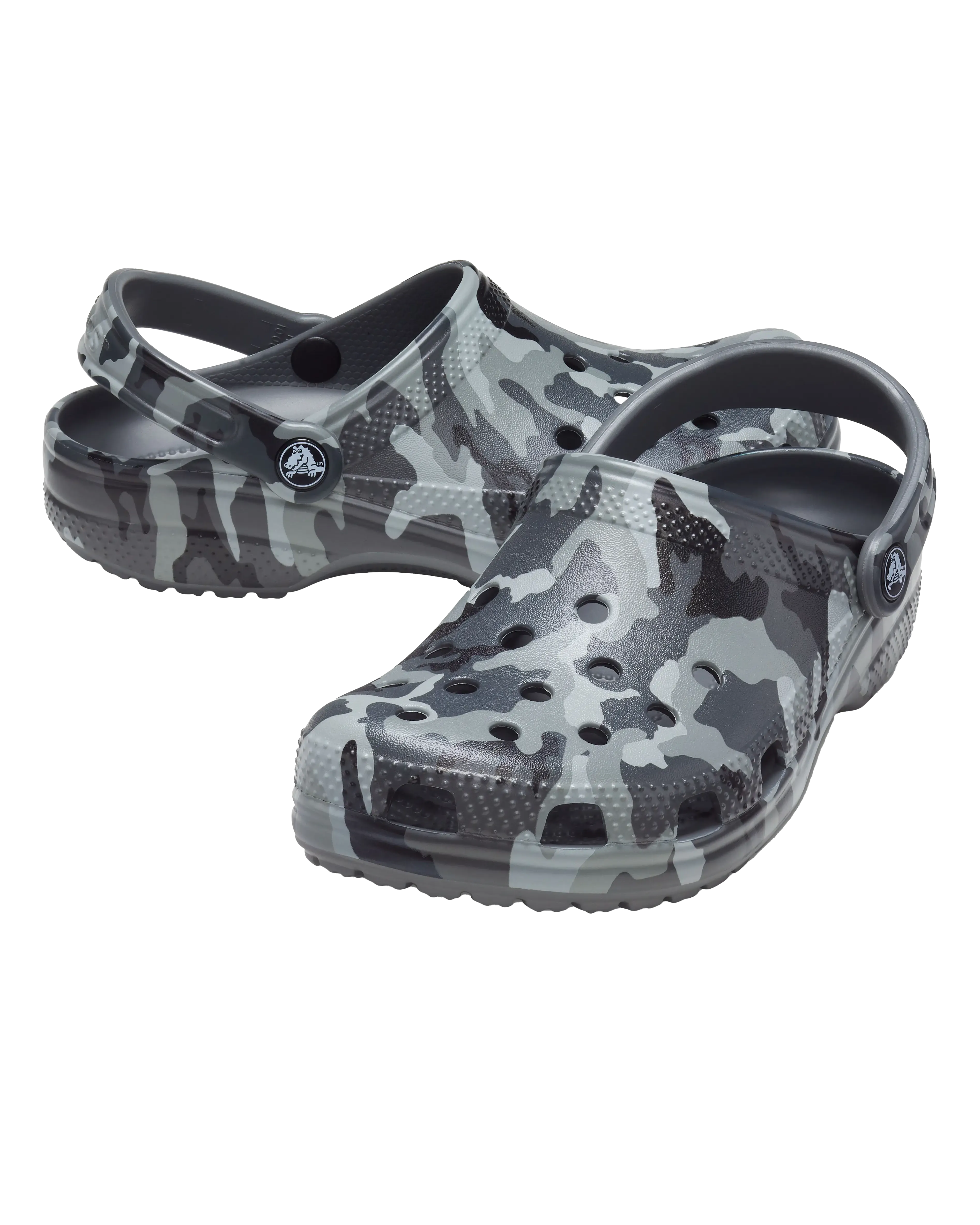 Classic Printed Camo Clogs in Slate Grey & Multi