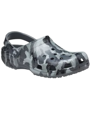 Classic Printed Camo Clogs in Slate Grey & Multi