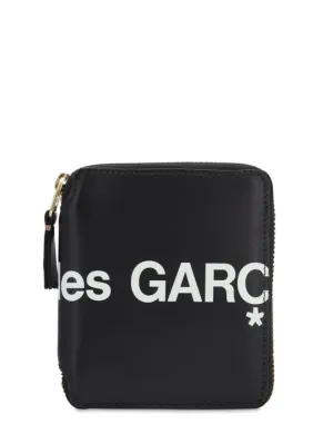 Comme des Garçons Wallet   Huge logo leather zip compact wallet 