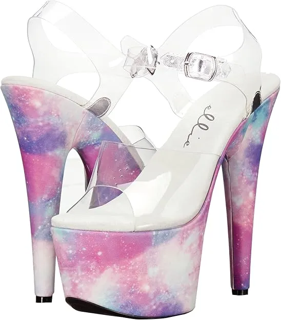 Cosmo-709 Galaxy Printed Platform Sandals