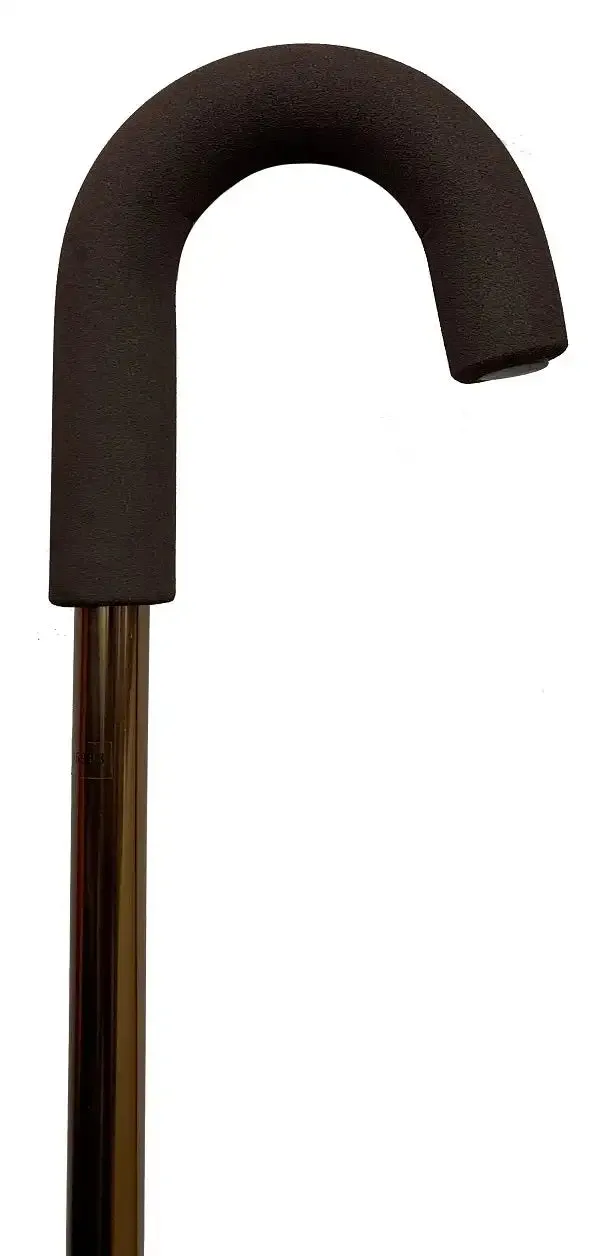 Crook-Handle Bronze Aluminium Cane - Foam Handgrip