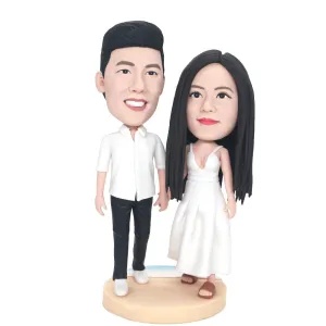 Custom Couple Bobbleheads Walking Together