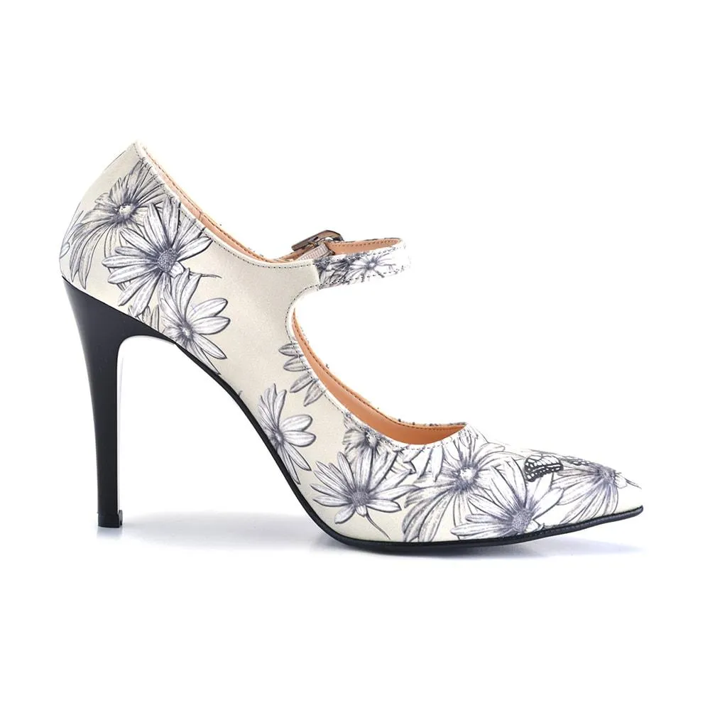 Daisy and Butterfly Heel Shoes STK104