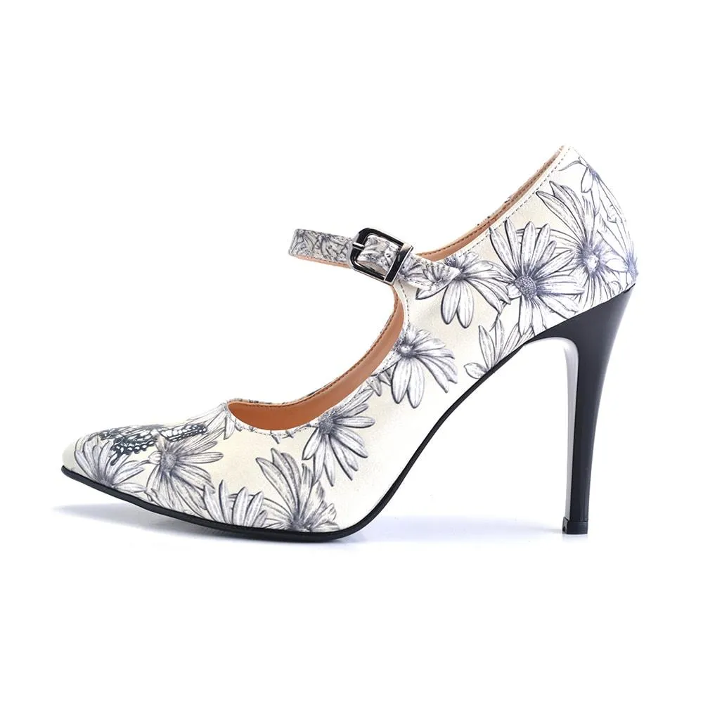 Daisy and Butterfly Heel Shoes STK104