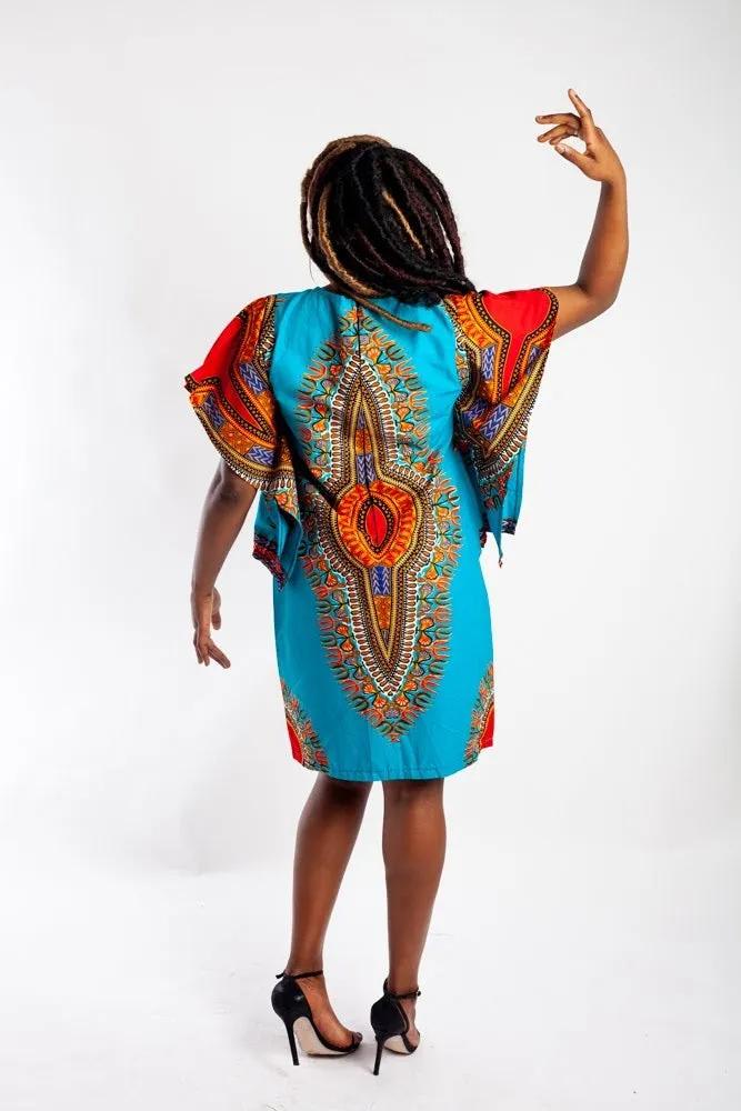 Dashiki Mini Dress (Batwing)