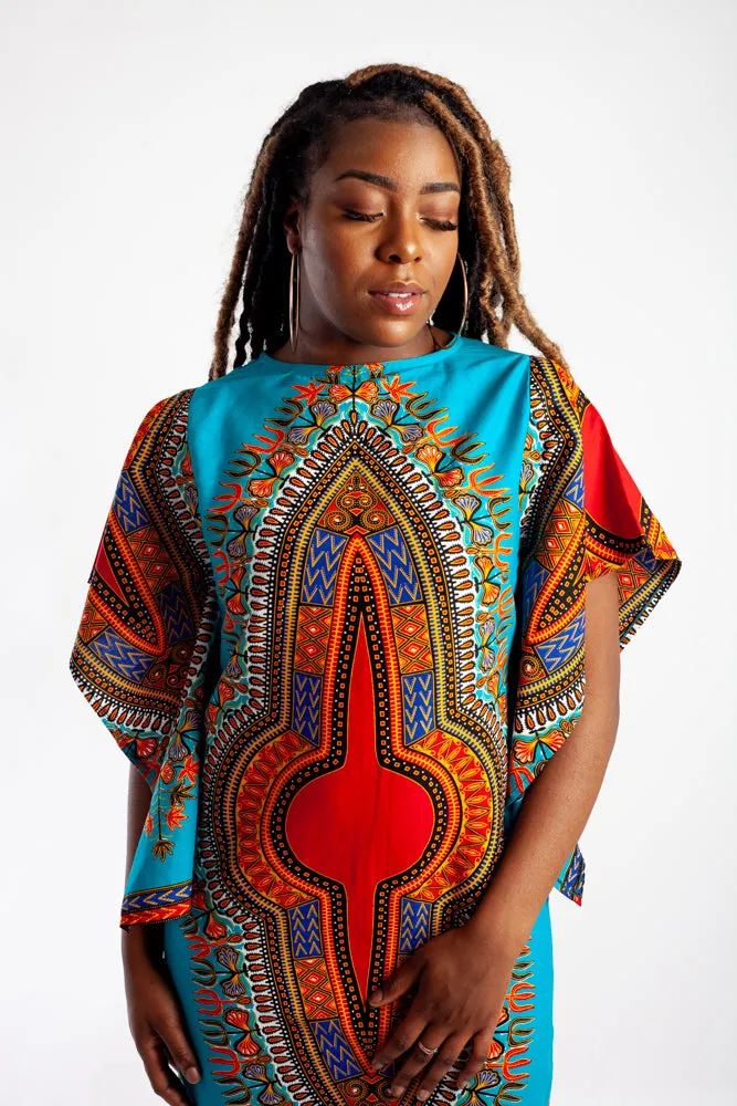 Dashiki Mini Dress (Batwing)