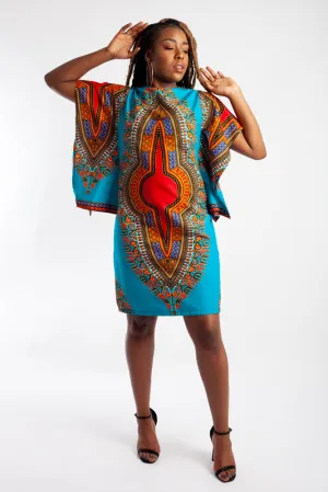 Dashiki Mini Dress (Batwing)