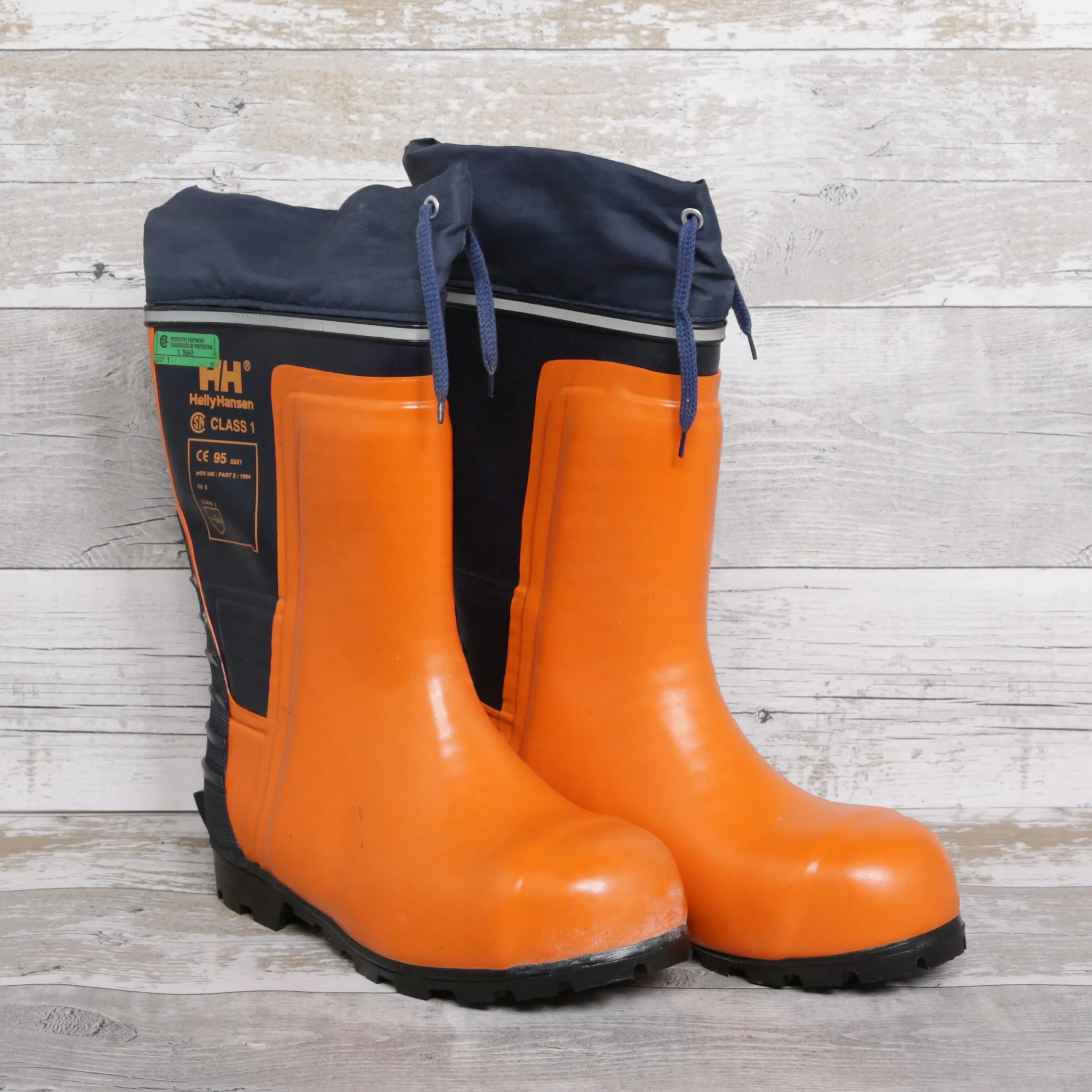 De-Branded Steel Toe Cap Chainsaw Class 3 Wellington Boots UK7.5