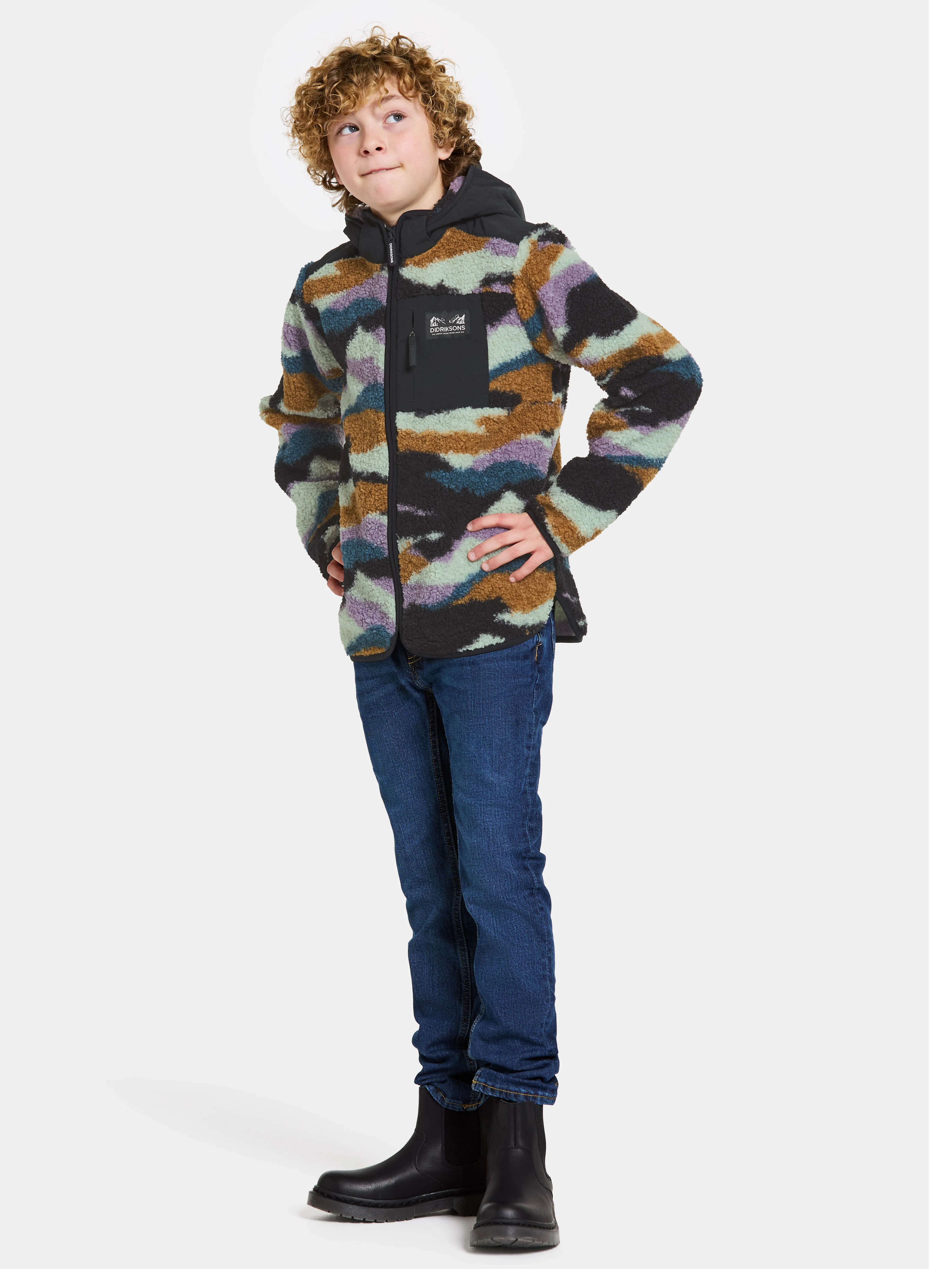 Didriksons Kids&#x27; Exa Printed Full Zip 2 Mountain Flow | Buy Didriksons Kids&#x27; Exa Printed Full Zip 2 Mountain Flow here | Outnorth