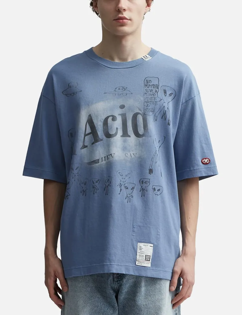 Distressed Acid  Printed T-shirt