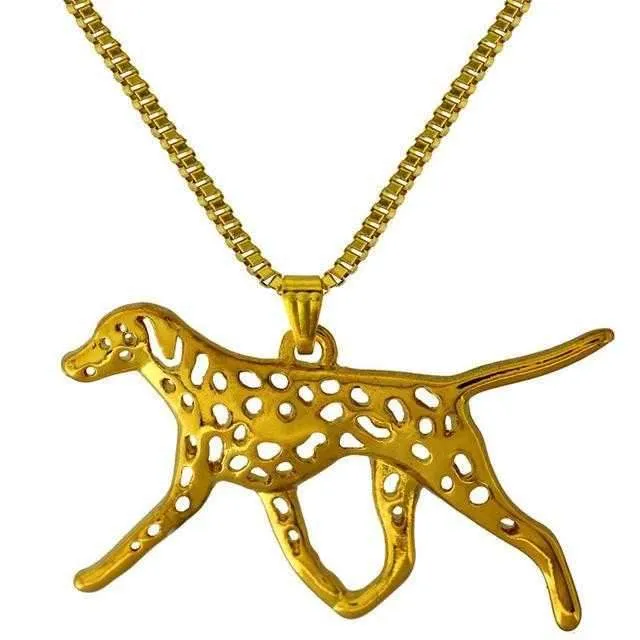 Dog Pendant Necklace - Dalmatian Walking