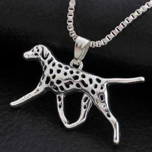 Dog Pendant Necklace - Dalmatian Walking