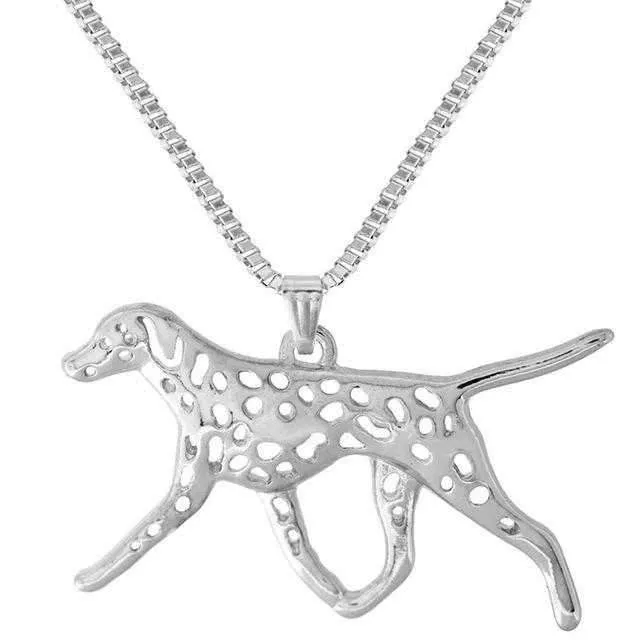 Dog Pendant Necklace - Dalmatian Walking