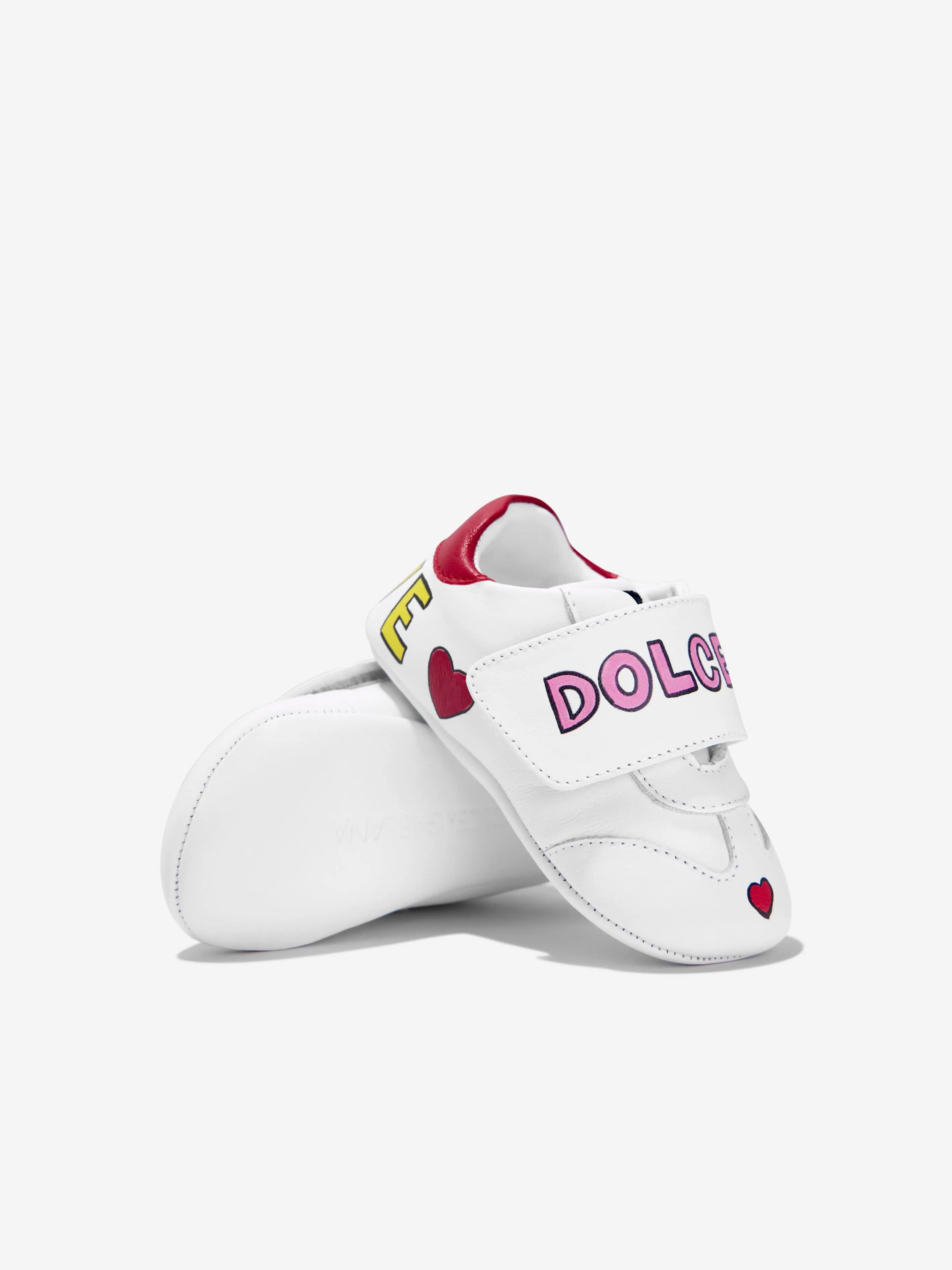 Dolce & Gabbana Baby Girls Leather Pre-Walker Trainers in White